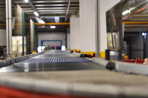 Conveyor belt at modern distribution warehouse