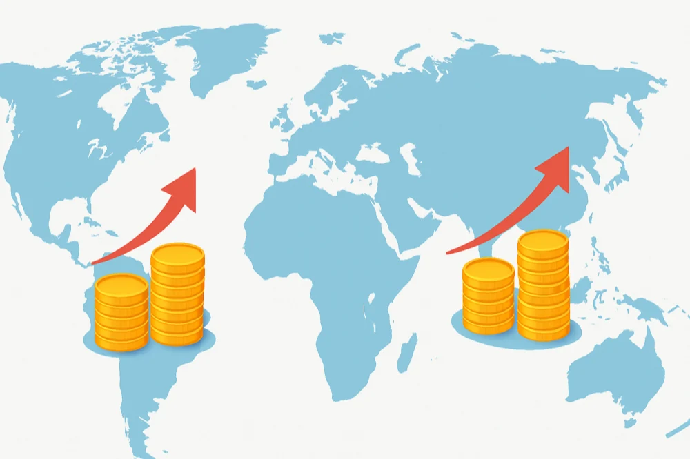 southern America and south-eastern area increase