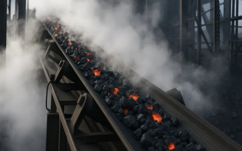 heat resistant conveyor belt for coke ash
