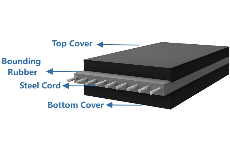  Steel cord conveyor belt constructure View