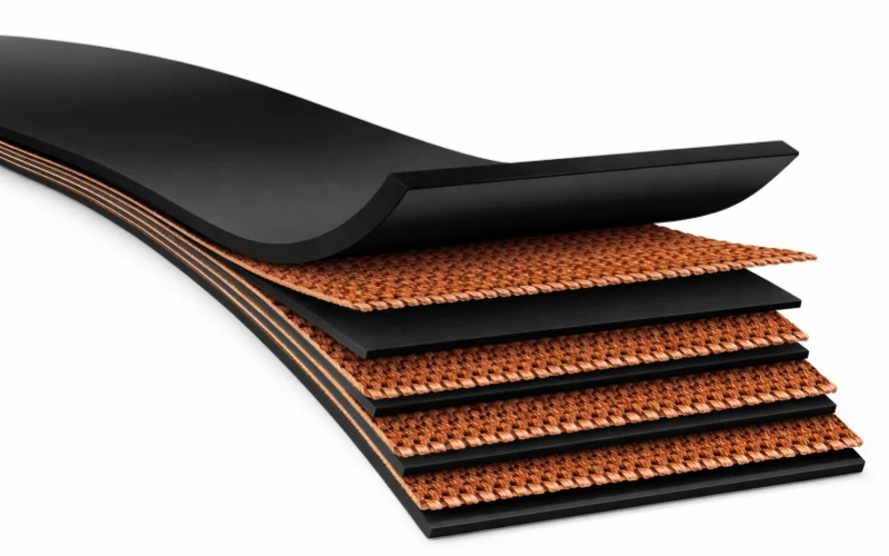 fabric rubber conveyor belt structure view