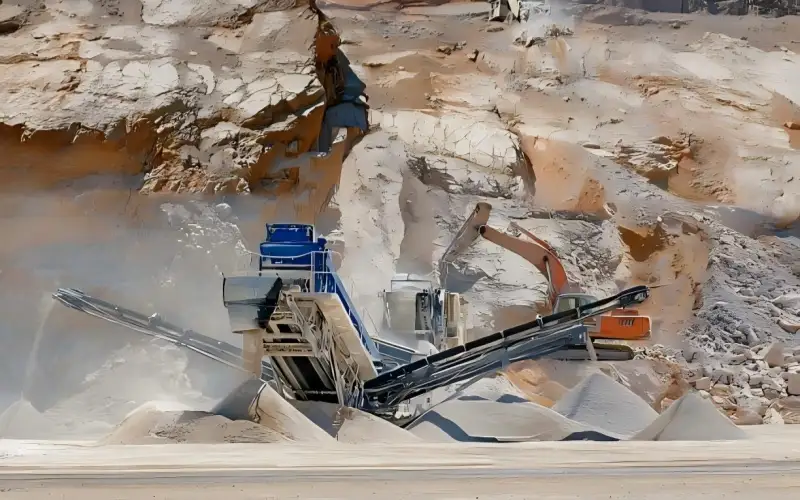 9. quarry mountain crusher transfer by sand conveyor belt