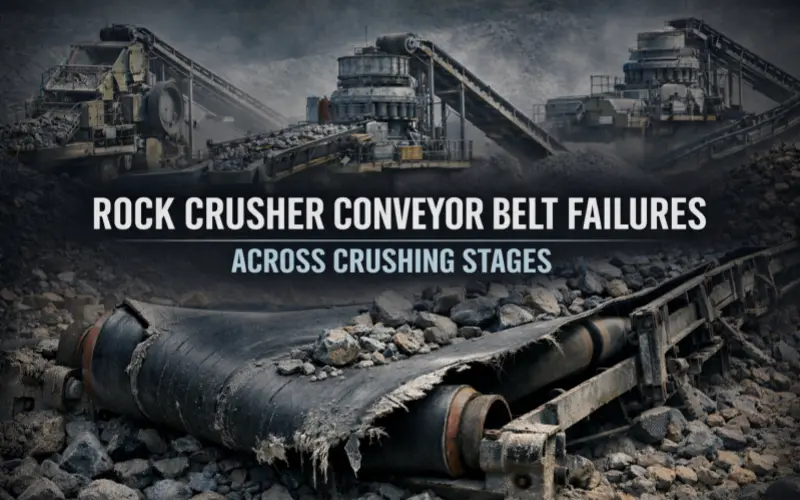 Rock Crusher Conveyor Belt Failures Across Crushing Stages