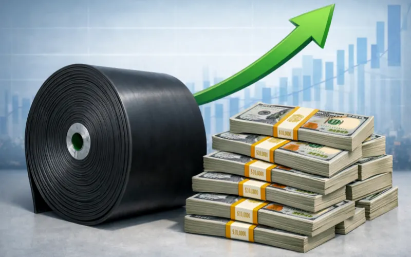 1. Taśma przenośnikowa gumowa Cena wzrasta za metr