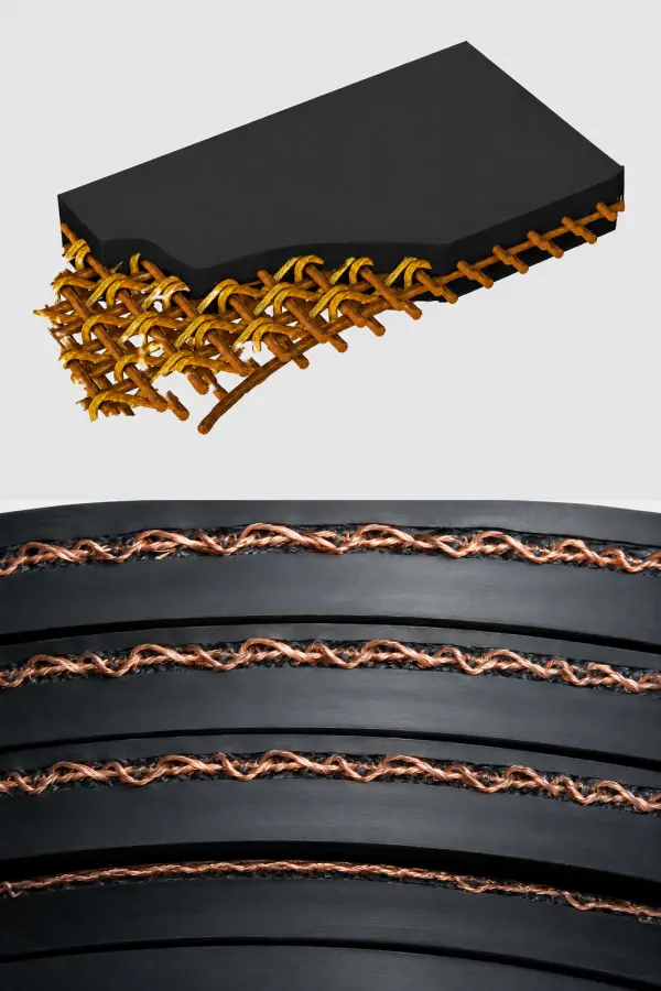 Straight warp conveyor belt constructure