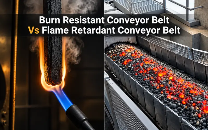 burn resistant conveyoir belt vs flame resistant conveyor belt feature image