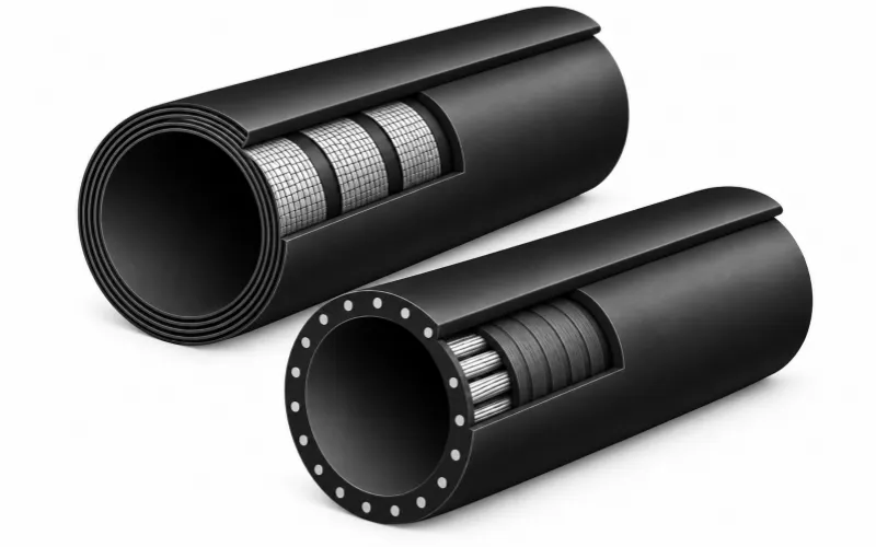 2.textile pipe conveyor belt and steel cord pipe conveyor belt